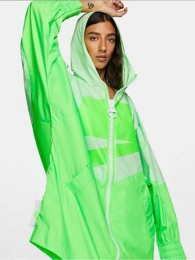 Nike Women's Neon Green Hooded Utility Jacket